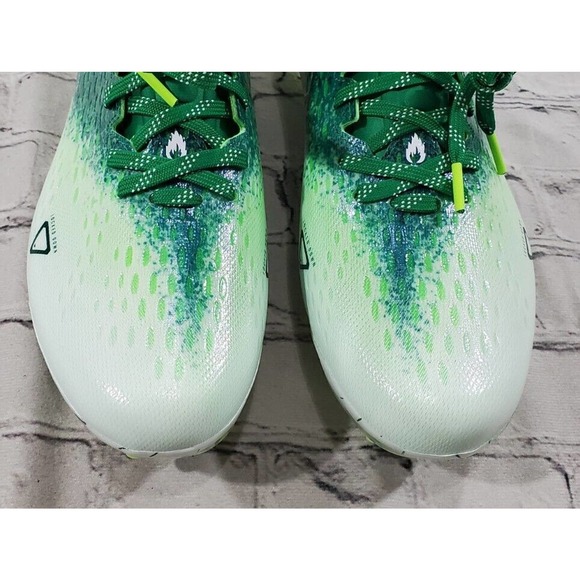 Under Armour UA Spotlight Lux MC 2.0 Football Cleats Green White MENS SIZE 11 - Picture 3 of 8